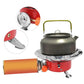 🏕️ 50% RABATT – Bærbar campinggasskomfyr – 3900W – kompatibel med 3 gasstyper – piezo tenning – vindbestandig – med adaptere