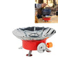 🏕️ 50% RABATT – Bærbar campinggasskomfyr – 3900W – kompatibel med 3 gasstyper – piezo tenning – vindbestandig – med adaptere