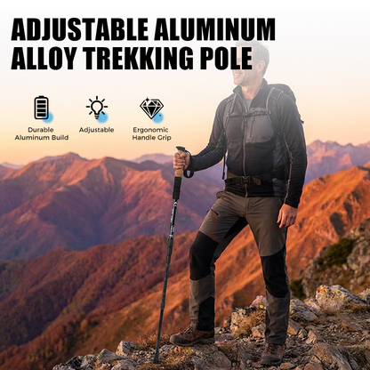 🏔️ 50% RABATT – Justerbare vandrestaver – 6160 aluminiumslegering – ergonomiske håndtak – innebygd støtdemping – kompakt & bærbar – for klatring og fotturer