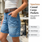 👖 50% RABATT – Stretchbare bermuda-jeans – premium denim med stretch – cargo-lommer – middels høy midje – flatterende passform – for en aktiv hverdag