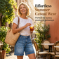 👖 50% RABATT – Stretchbare bermuda-jeans – premium denim med stretch – cargo-lommer – middels høy midje – flatterende passform – for en aktiv hverdag