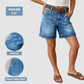 👖 50% RABATT – Stretchbare bermuda-jeans – premium denim med stretch – cargo-lommer – middels høy midje – flatterende passform – for en aktiv hverdag