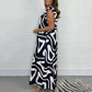 👗 50% RABATT – Elegant jumpsuit med rynkedetaljer – lett & pustende – geometriske mønstre – vid bensilhuett – allsidig – perfekt til reise og hverdag