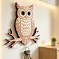 🦉 50% RABATT – Interaktiv ugle nøkkelholder – bevegelige øyne – plassbesparende – eksklusivt trykk – slitesterkt tre – enkel montering – for gang, stue og kontor