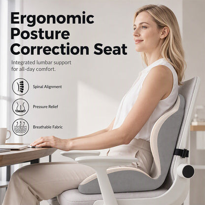 🪑 50% RABATT – Ergonomisk korsryggpute – memory foam – ryggradsjustering – trykkavlastning – hudvennlig melkesilke – universal – for kontor, bil og hjem