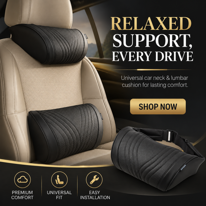 🚗 50% RABATT – Ergonomisk nakkestøtte for bil – memory foam– justerbar – passer de fleste biler – for komfortable bilturer – reduserer kjøretretthet