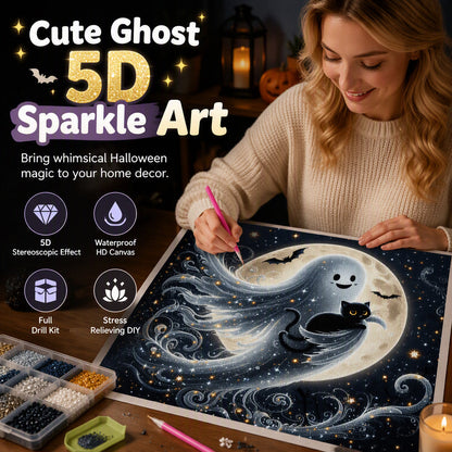 🎃 50% RABATT – Gotisk spøkelse 5D diamantmalingssett – perfekt til Halloween-dekor – kreativt, avslappende og skummelt gøy – lag din egen skumle kunst