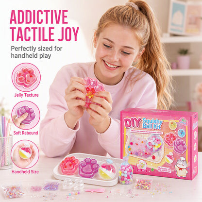 🔥 30 % RABATT! 🧁 DIY-stekt is-squishy-lekesett med katteklodesign for barn