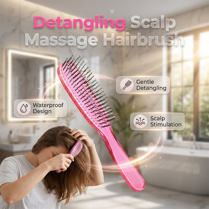 🔥 NÅ: 50 % RABATT I EN BEGRENSET PERIODE – Skånsom børste for flokeløsning og massasje – Gir mer volum – For vått og tørt hår – Praktisk på reise 💇‍♀️✨🛡️