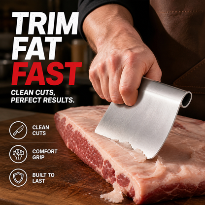 🥩 50% RABATT – Kjøttskraper med bred overflate – fjerner fett og sener – to-siders – holdbar og pålitelig – for kjøkken og grill