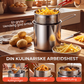 🛡️ 50% RABATT – Fritøse i 304 rustfritt stål – dypere design – helletut – oljefilter – for pommes frites, kylling, reker og tempura – kompatibel med alle komfyrer