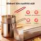 🛡️ 50% RABATT – Fritøse i 304 rustfritt stål – dypere design – helletut – oljefilter – for pommes frites, kylling, reker og tempura – kompatibel med alle komfyrer