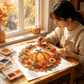 🍂 50% RABATT – Diamantmalingssett med høstkrans – akrylbase – ferdige hull – perler og verktøy inkludert – for Halloween og Thanksgiving – allsidig dekor