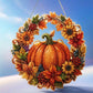 🍂 50% RABATT – Diamantmalingssett med høstkrans – akrylbase – ferdige hull – perler og verktøy inkludert – for Halloween og Thanksgiving – allsidig dekor