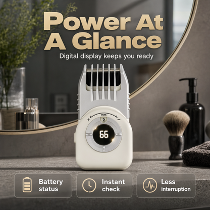 ✂️ 50% RABATT – Trådløs elektrisk hårklipper for menn – vaskbart klippehode – justerbar lengdeskive – digital batteriskjerm – enkel hjemmestyling
