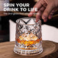 🥃 50% RABATT – 360° roterende whiskeyglass – stabil base – pregede mønstre – premium matvaregodkjent glass – allsidig bruk