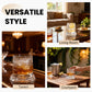 🥃 50% RABATT – 360° roterende whiskeyglass – stabil base – pregede mønstre – premium matvaregodkjent glass – allsidig bruk