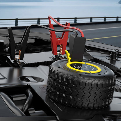 🚗 50% RABATT – Nødstart og dekkpumper i ett – 23L/min luftstrøm – 8000mAh batteri – digitalt display – automatisk avstengning – LED SOS-lys – for bensin og diesel
