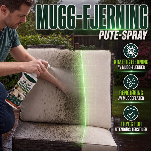 💧 Hurtigvirkende muggspray – skånsom mot utetekstiler – for puter, møbler og tekstiler – enkel påføring