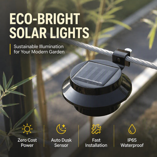 ☀️ ECO-BRIGHT Solcellelamper – energieffektiv solcellebelysning for hage, terrasse og inngang – null strømkostnader – lys hele natten