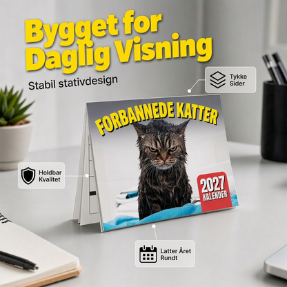 ⏳50 % RABATT ⏰2027 😾 Morsomme sure katter kalender – 12 måneder med daglig latter – perfekt til hjem og kontor