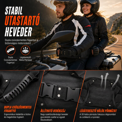 🏍️ 50% RABATT – Passasjerstropp for motorsykkel – høy styrke nylon – stabil og balansert – forhindrer slipping – trygg og selvsikker kjøring