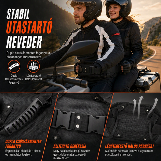 🏍️ 50% RABATT – Passasjerstropp for motorsykkel – høy styrke nylon – stabil og balansert – forhindrer slipping – trygg og selvsikker kjøring