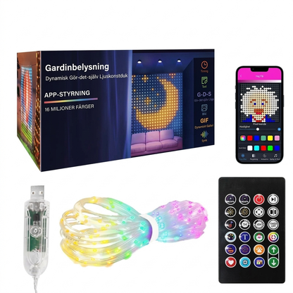 💡 50% RABATT – Smart LED-projektor – egendefinerte mønstre & bilder – musikksynkronisert lysshow – app & fjernkontroll – vanntett – USB-drevet