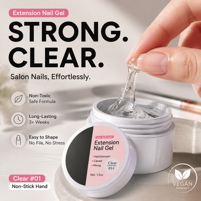 🔥 NÅ: 50 % RABATT I EN BEGRENSET PERIODE – Fast gele for negleforlengelse – Drypper ikke – Klistrer seg ikke til hendene – Enkel å bruke – For både nybegynnere og profesjonelle 💅✨🛡️