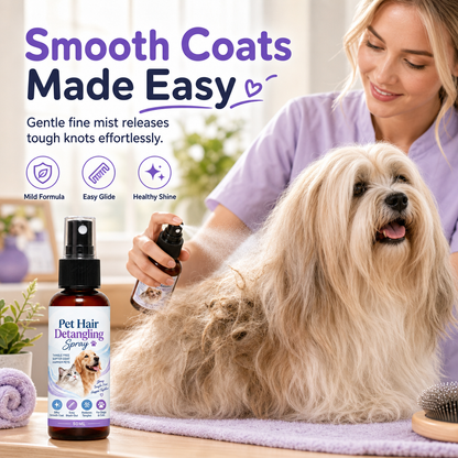 🐾✨ NÅ: 50 % RABATT i en begrenset periode – Spray mot floker – Fjerner floker – Reduserer lugging – Gir myk og blank pels – For langhårede katter og hunder med krøllete pels 🐱🐶🛡️