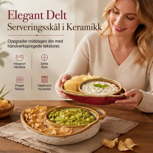 🔥 NÅ: 50 % RABATT I EN BEGRENSET PERIODE – Retro ildfast form i keramikk med inndeling og håndtak – Holder maten adskilt – Tåler stekeovn – Enkel å rengjøre 🍲✨🛡️