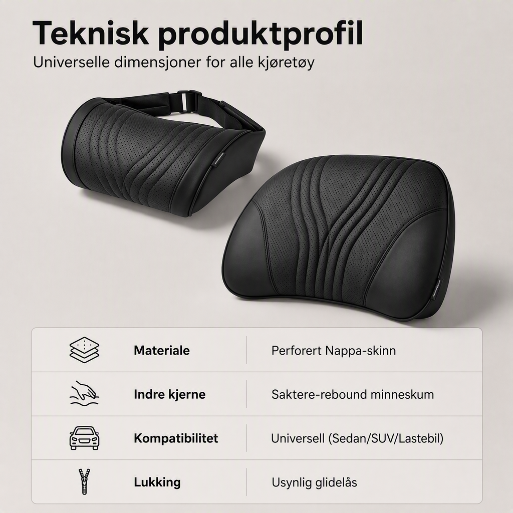 🚗 50% RABATT – Ergonomisk nakkestøtte for bil – memory foam– justerbar – passer de fleste biler – for komfortable bilturer – reduserer kjøretretthet