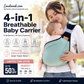 👶 50% RABATT – 4-i-1 babylomme – 0–36 måneder – 4 bærestillinger – pustende – ergonomisk – håndfri komfort – for trygge og komfortable turer