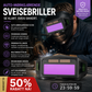 👓 50% RABATT – Profesjonelle sveisebriller – automatisk mørklegging – panoramasikt – PC-linser – UV/IR beskyttelse – lette & komfortable – for punktsveising og skjæring