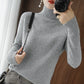 Solid turtleneck imitert cashmere strikket genser