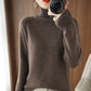 Solid turtleneck imitert cashmere strikket genser