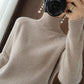 Solid turtleneck imitert cashmere strikket genser