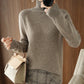 Solid turtleneck imitert cashmere strikket genser